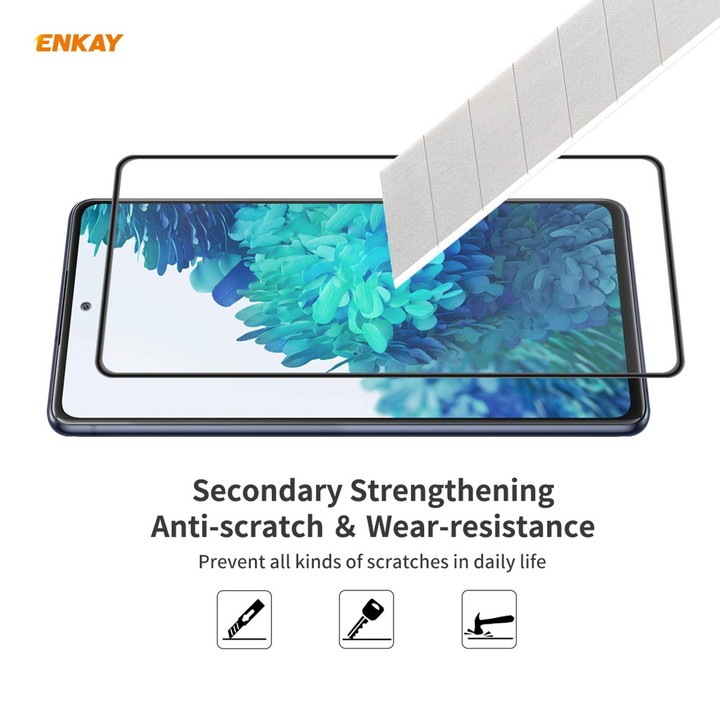 For Samsung Galaxy S20 FE 5G ENKAY Hat-Prince Anti-drop Full Glue Tempered Glass Full Screen Film Anti-fall Protector