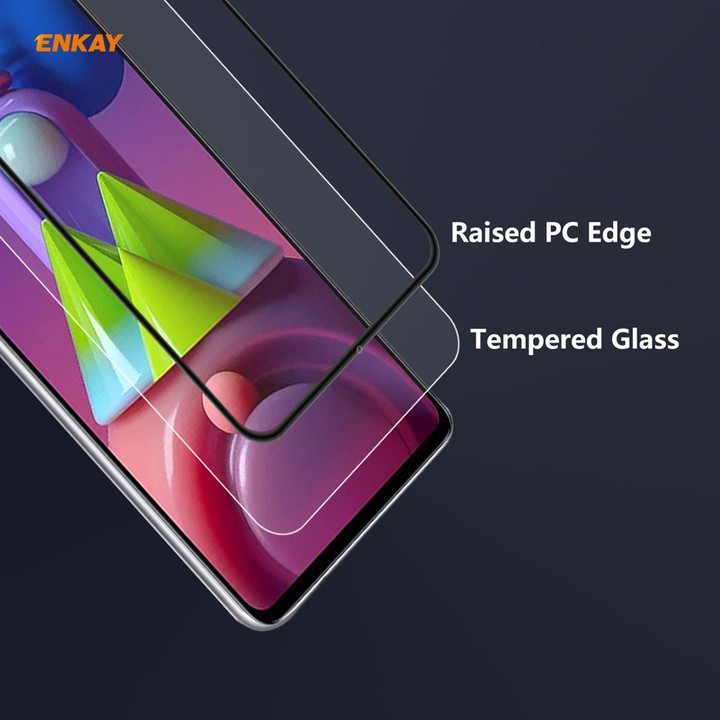 For Samsung Galaxy M51 5 PCS ENKAY Hat-Prince Anti-drop Full Glue Tempered Glass Full Screen Film Anti-fall Protector