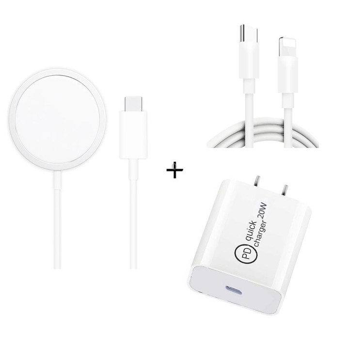XJ-32 3 in 1 15W Magnetic Suction Wreless Charging + PD 20W USB-C / Type-C Travel Charging + USB-C / Type-C to 8 Pin Fast Chargi