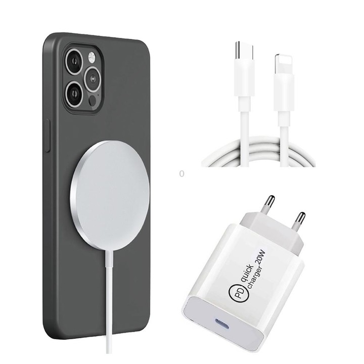 XJ-32 3 in 1 15W Magnetic Suction Wreless Charging + PD 20W USB-C / Type-C Travel Charging + USB-C / Type-C to 8 Pin Fast Chargi