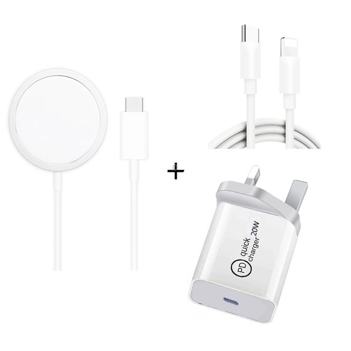 XJ-32 3 in 1 15W Magnetic Suction Wreless Charging + PD 20W USB-C / Type-C Travel Charging + USB-C / Type-C to 8 Pin Fast Chargi