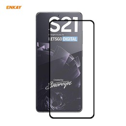 For Samsung Galaxy S21 5G 1pc ENKAY Hat-Prince Full Glue 0.26mm 9H 2.5D Tempered Glass Full Coverage Film Support Fingerprint Un