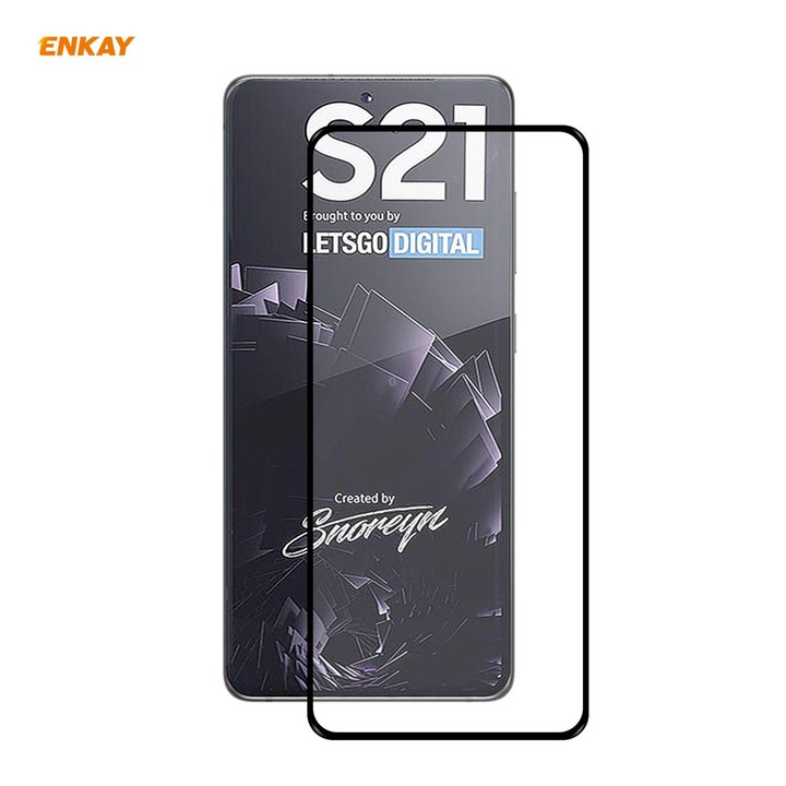 For Samsung Galaxy S21 5G 1pc ENKAY Hat-Prince Full Glue 0.26mm 9H 2.5D Tempered Glass Full Coverage Film Support Fingerprint Un