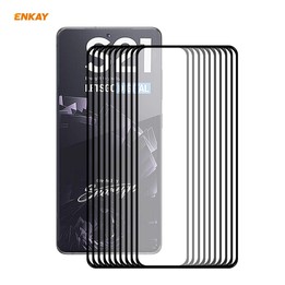 For Samsung Galaxy S21 5G 10pcs ENKAY Hat-Prince Full Glue 0.26mm 9H 2.5D Tempered Glass Full Coverage Film Support Fingerprint