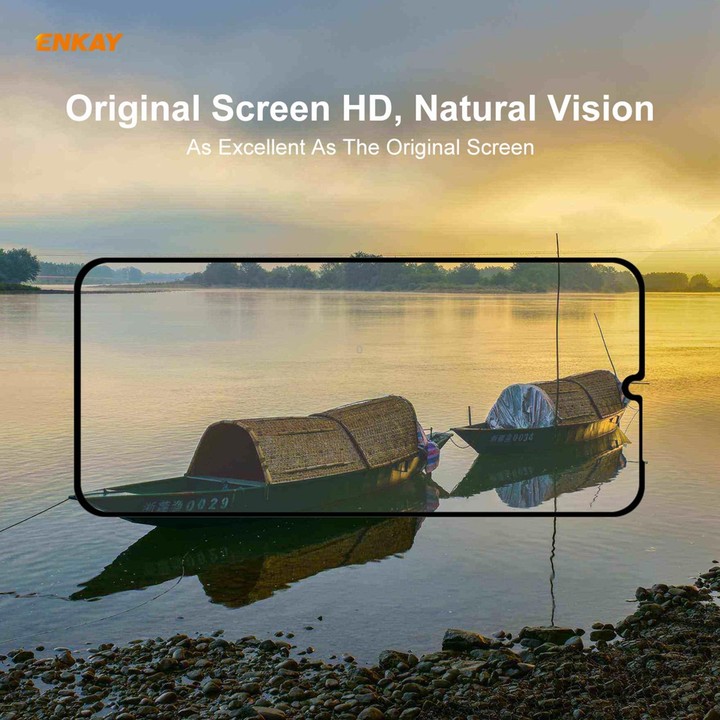 For Samsung Galaxy A12 2 PCS ENKAY Hat-Prince Full Glue 0.26mm 9H 2.5D Tempered Glass Full Coverage Film