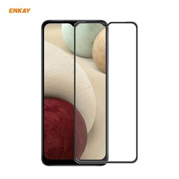 For Samsung Galaxy A12 ENKAY Hat-Prince Anti-drop Full Glue Tempered Glass Full Screen Film Anti-fall Protector