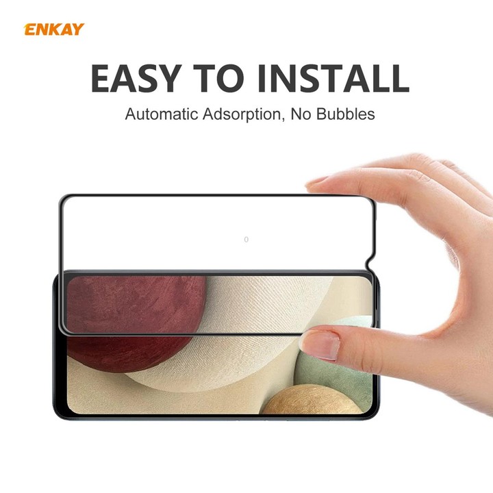 For Samsung Galaxy A12 5 PCS ENKAY Hat-Prince Anti-drop Full Glue Tempered Glass Full Screen Film Anti-fall Protector