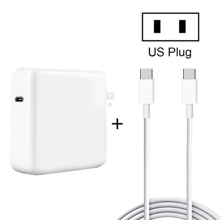 PD-96W 96W PD USB-C / Type-C Laptop Adapter + 2m 5A USB-C / Type-C to USB-C / Type-C Fast Charging Cable for MacBook Pro, Plug S