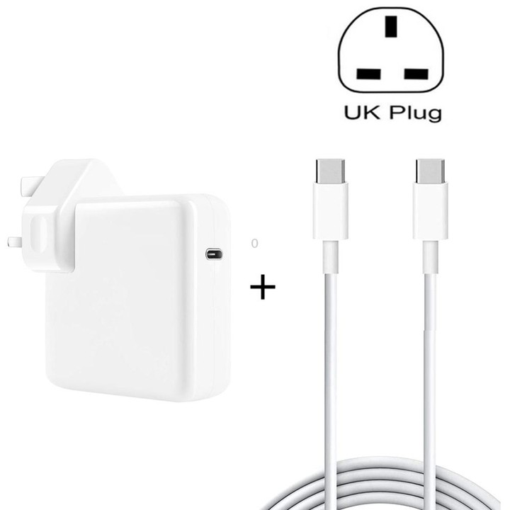 PD-96W 96W PD USB-C / Type-C Laptop Adapter + 2m 5A USB-C / Type-C to USB-C / Type-C Fast Charging Cable for MacBook Pro, Plug S