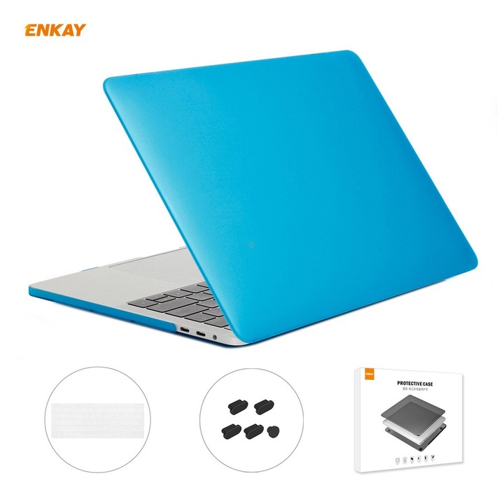 ENKAY 3 in 1 Matte Laptop Protective Case + EU Version TPU Keyboard Film + Anti-dust Plugs Set for MacBook Pro 13.3 inch A1706 /
