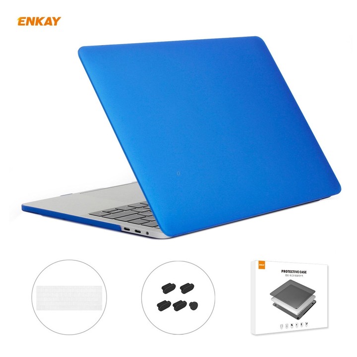 ENKAY 3 in 1 Matte Laptop Protective Case + EU Version TPU Keyboard Film + Anti-dust Plugs Set for MacBook Pro 15.4 inch A1707 &
