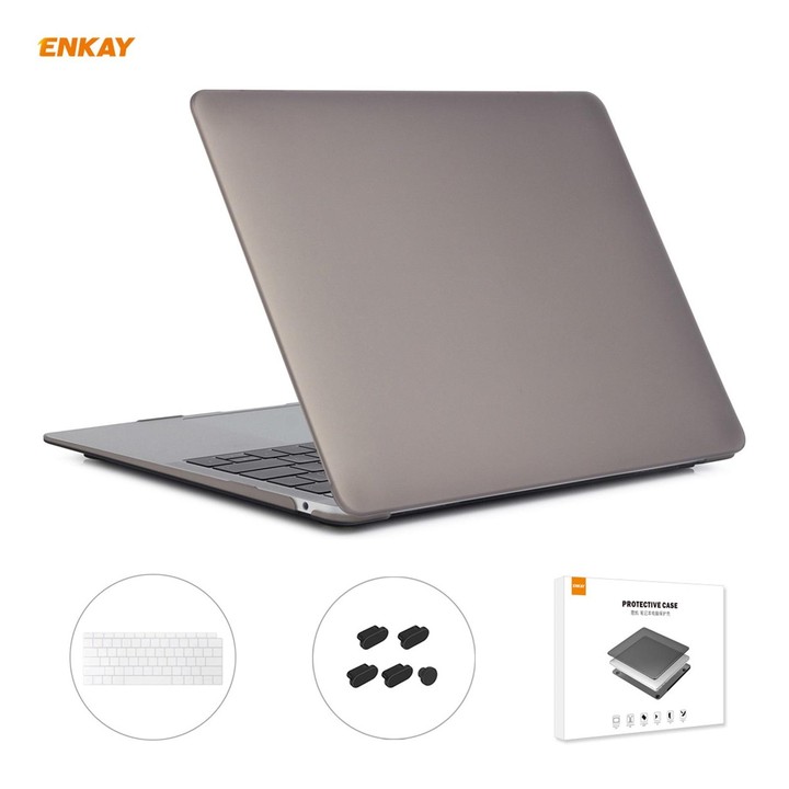 ENKAY 3 in 1 Matte Laptop Protective Case + US Version TPU Keyboard Film + Anti-dust Plugs Set for MacBook Air 13.3 inch A1932 (