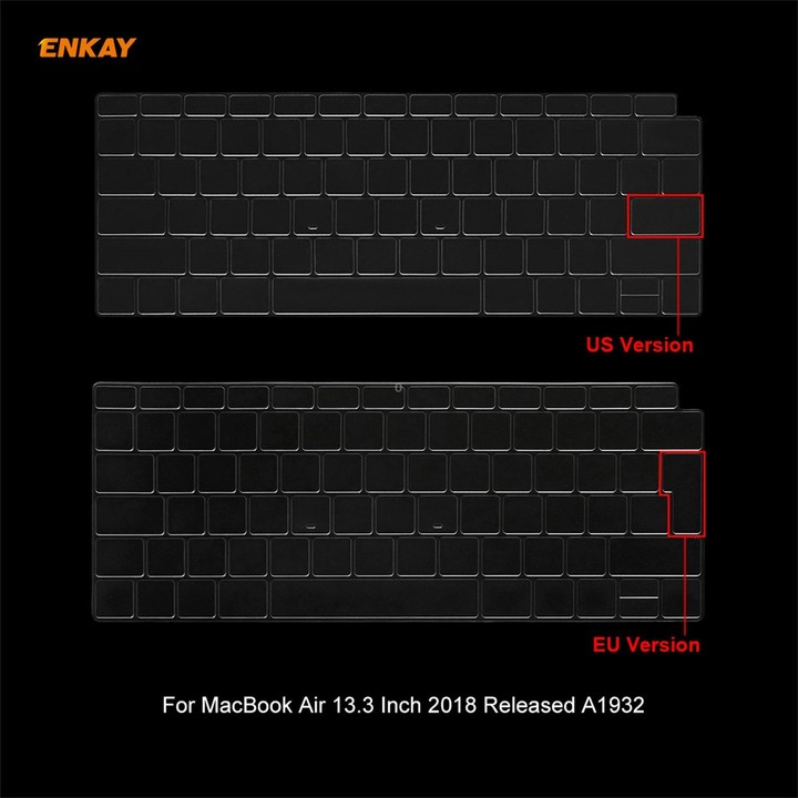 ENKAY 3 in 1 Matte Laptop Protective Case + US Version TPU Keyboard Film + Anti-dust Plugs Set for MacBook Air 13.3 inch A1932 (