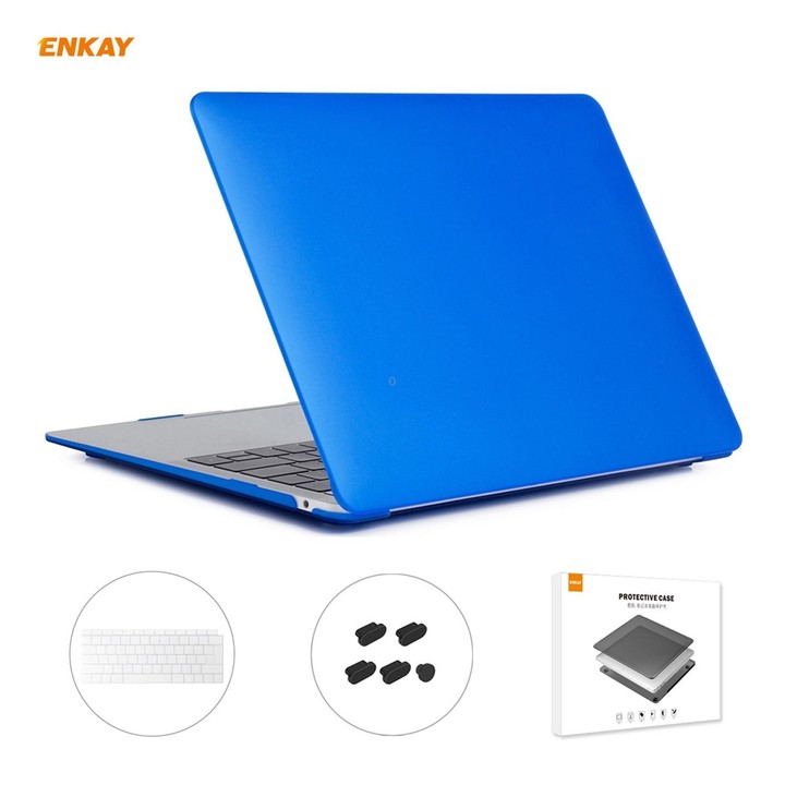 ENKAY 3 in 1 Matte Laptop Protective Case + EU Version TPU Keyboard Film + Anti-dust Plugs Set for MacBook Air 13.3 inch A1932 (