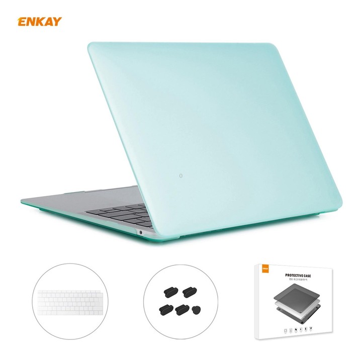 ENKAY 3 in 1 Matte Laptop Protective Case + EU Version TPU Keyboard Film + Anti-dust Plugs Set for MacBook Air 13.3 inch A1932 (