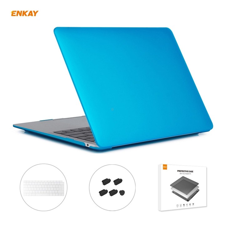 ENKAY 3 in 1 Matte Laptop Protective Case + EU Version TPU Keyboard Film + Anti-dust Plugs Set for MacBook Air 13.3 inch A1932 (