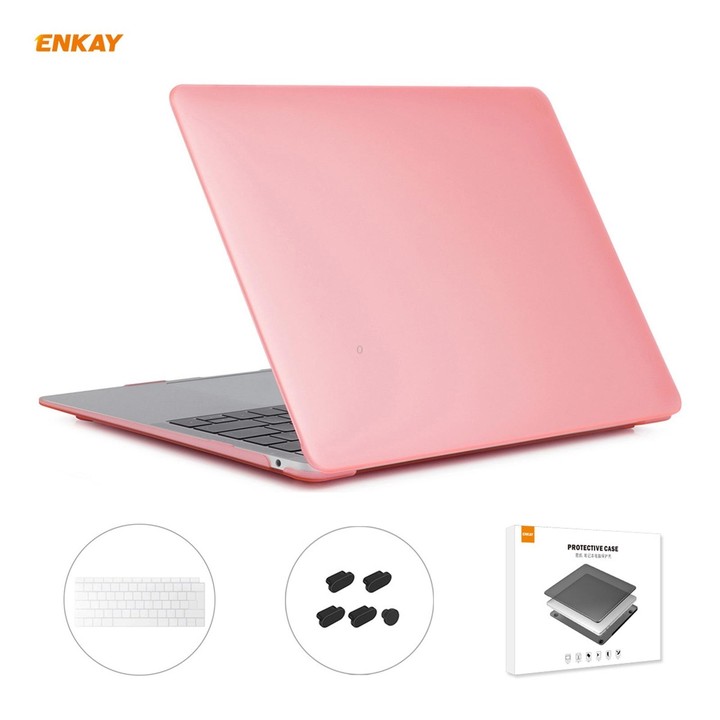 ENKAY 3 in 1 Matte Laptop Protective Case + EU Version TPU Keyboard Film + Anti-dust Plugs Set for MacBook Air 13.3 inch A1932 (