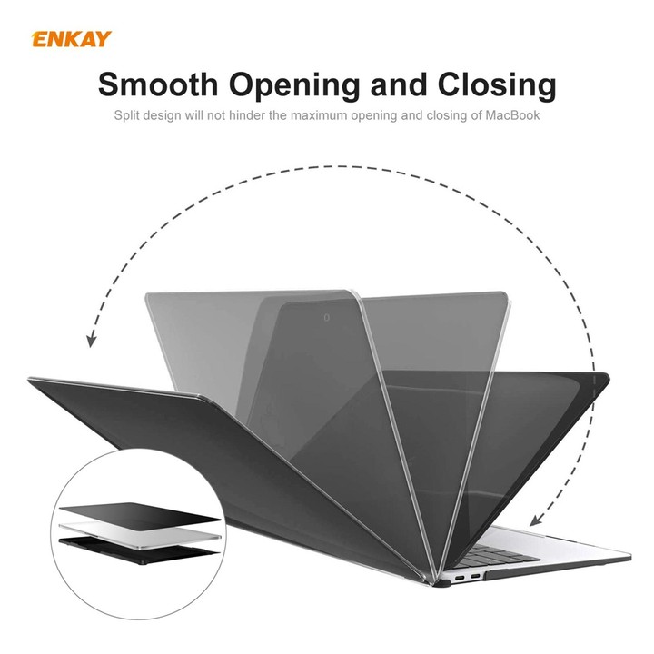 ENKAY 3 in 1 Matte Laptop Protective Case + EU Version TPU Keyboard Film + Anti-dust Plugs Set for MacBook Air 13.3 inch A1932 (