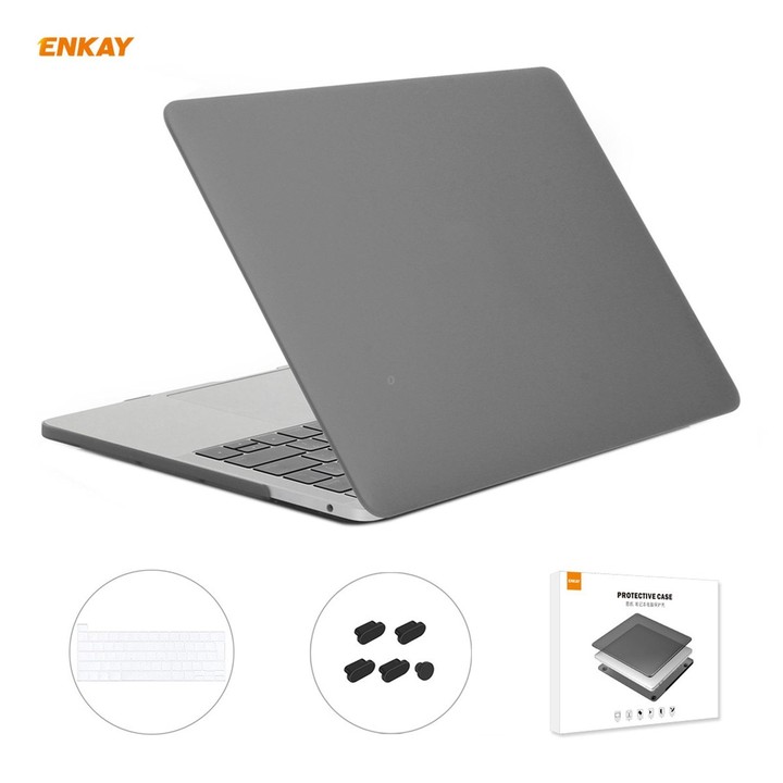 ENKAY 3 in 1 Matte Laptop Protective Case + EU Version TPU Keyboard Film + Anti-dust Plugs Set for MacBook Pro 13.3 inch A2251 &