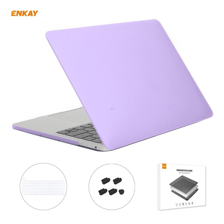 ENKAY 3 in 1 Matte Laptop Protective Case + EU Version TPU Keyboard Film + Anti-dust Plugs Set for MacBook Pro 13.3 inch A2251 &