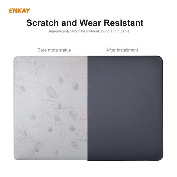 ENKAY 3 in 1 Matte Laptop Protective Case + EU Version TPU Keyboard Film + Anti-dust Plugs Set for MacBook Pro 13.3 inch A2251 &