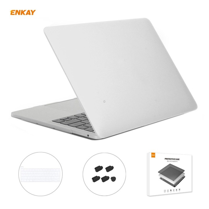 ENKAY 3 in 1 Matte Laptop Protective Case + EU Version TPU Keyboard Film + Anti-dust Plugs Set for MacBook Pro 13.3 inch A2251 &