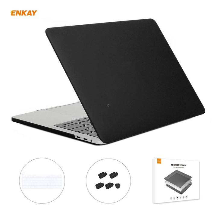 ENKAY 3 in 1 Matte Laptop Protective Case + US Version TPU Keyboard Film + Anti-dust Plugs Set for MacBook Pro 16 inch A2141 (wi