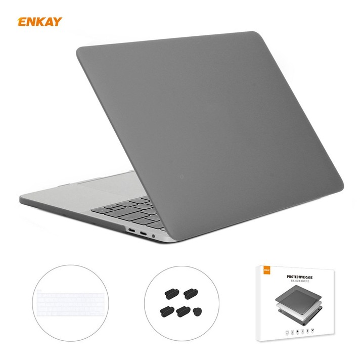 ENKAY 3 in 1 Matte Laptop Protective Case + US Version TPU Keyboard Film + Anti-dust Plugs Set for MacBook Pro 16 inch A2141 (wi