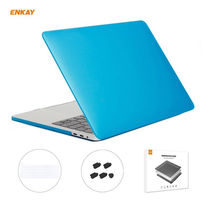 ENKAY 3 in 1 Matte Laptop Protective Case + US Version TPU Keyboard Film + Anti-dust Plugs Set for MacBook Pro 16 inch A2141 (wi