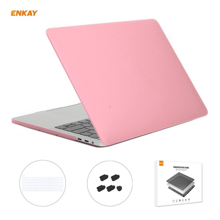 ENKAY 3 in 1 Matte Laptop Protective Case + US Version TPU Keyboard Film + Anti-dust Plugs Set for MacBook Pro 16 inch A2141 (wi