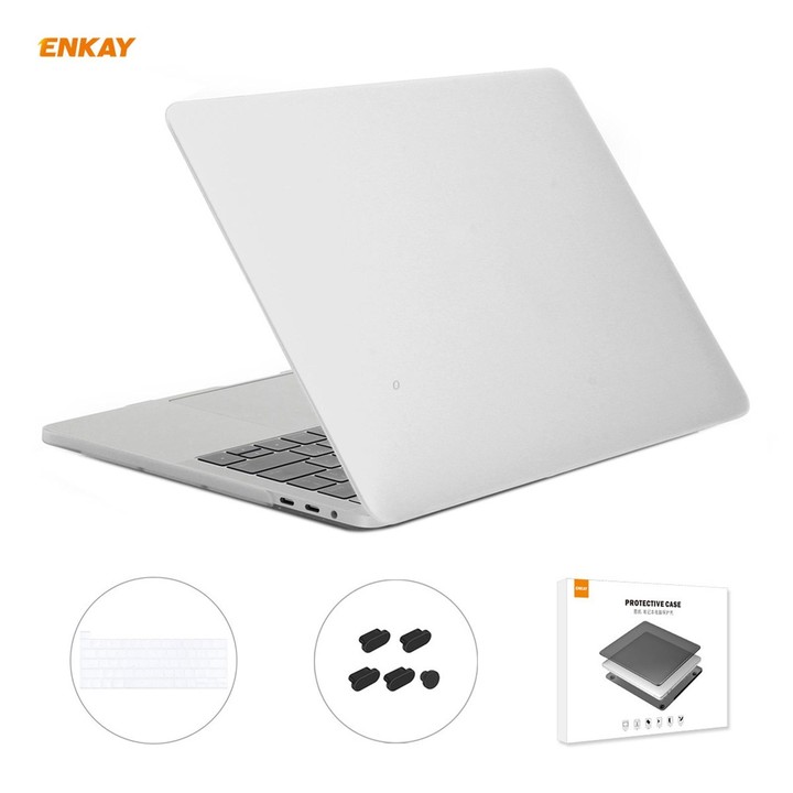 ENKAY 3 in 1 Matte Laptop Protective Case + US Version TPU Keyboard Film + Anti-dust Plugs Set for MacBook Pro 16 inch A2141 (wi
