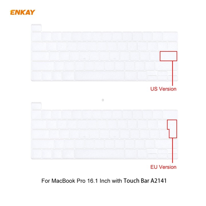 ENKAY 3 in 1 Matte Laptop Protective Case + EU Version TPU Keyboard Film + Anti-dust Plugs Set for MacBook Pro 16 inch A2141 (wi