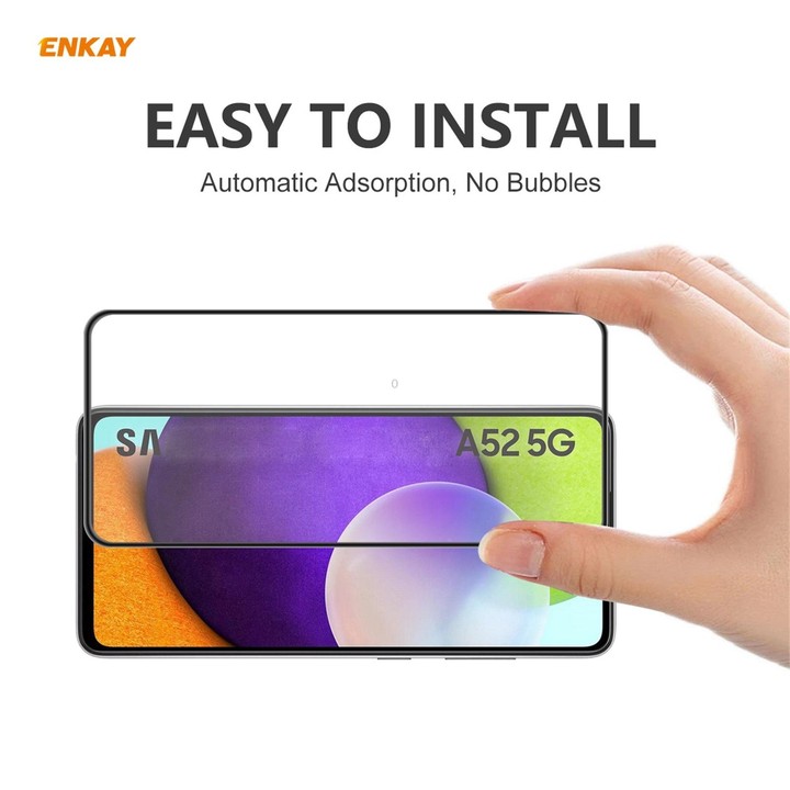 For Samsung Galaxy A52 4G / 5G ENKAY Hat-Prince Anti-drop Full Glue Tempered Glass Full Screen Film Anti-fall Protector