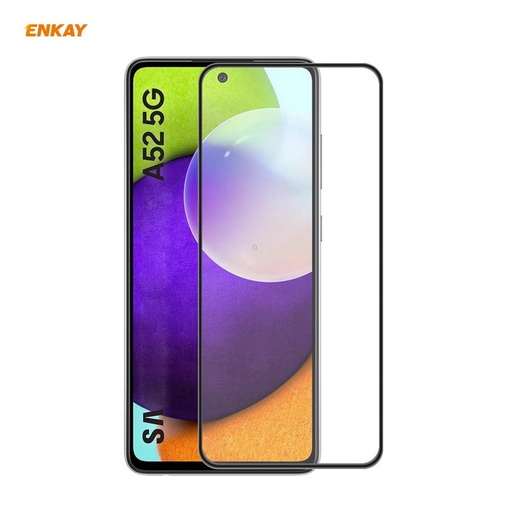 For Samsung Galaxy A52 4G / 5G ENKAY Hat-Prince Anti-drop Full Glue Tempered Glass Full Screen Film Anti-fall Protector