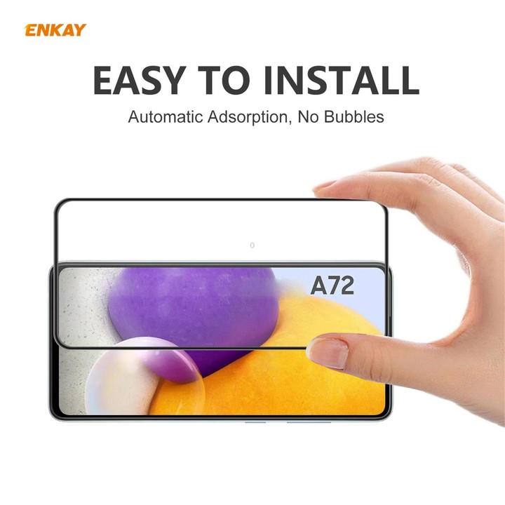 For Samsung Galaxy A72 4G / 5G ENKAY Hat-Prince Anti-drop Full Glue Tempered Glass Full Screen Film Anti-fall Protector