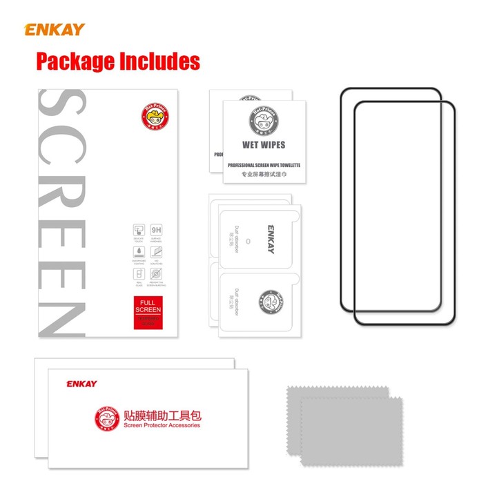 For Samsung Galaxy A52 4G / 5G 2 PCS ENKAY Hat-Prince Anti-drop Full Glue Tempered Glass Full Screen Film Anti-fall Protector