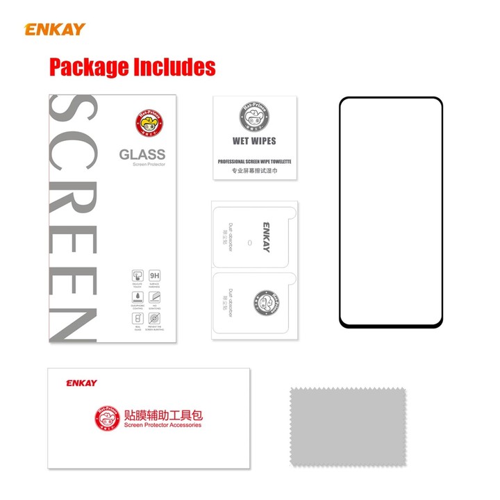 For Samsung Galaxy F62 ENKAY Hat-Prince Full Glue 0.26mm 9H 2.5D Tempered Glass Full Coverage Film