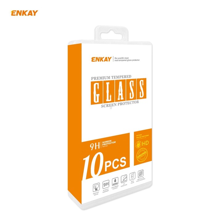 For Samsung Galaxy F62 10 PCS ENKAY Hat-Prince Full Glue 0.26mm 9H 2.5D Tempered Glass Full Coverage Film
