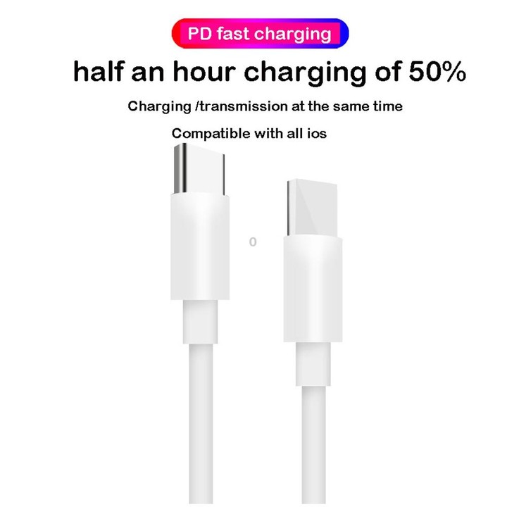 A2344 20W PD 3.0 Type-C / USB-C Folding Travel Charger + USB-C / Type-C to Type-C Fast Charging Data Cable Set, UK Plug, Length: