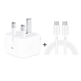 A2344 20W PD 3.0 Type-C / USB-C Folding Travel Charger + USB-C / Type-C to Type-C Fast Charging Data Cable Set, UK Plug, Length: