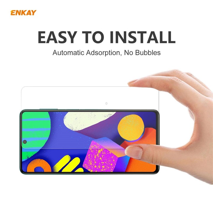 For Samsung Galaxy F62 ENKAY Hat-Prince 0.26mm 9H 2.5D Curved Edge Tempered Glass Film