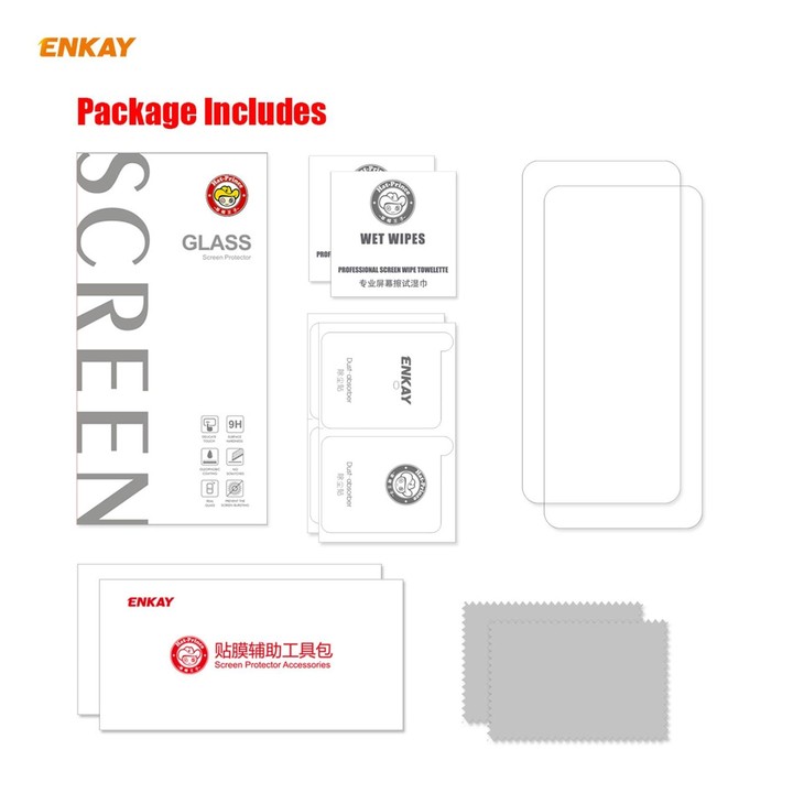For Samsung Galaxy A52 5G / 4G 2pcs ENKAY Hat-Prince 0.26mm 9H 2.5D Curved Edge Tempered Glass Film
