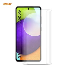 For Samsung Galaxy A52 5G / 4G 5pcs ENKAY Hat-Prince 0.26mm 9H 2.5D Curved Edge Tempered Glass Film