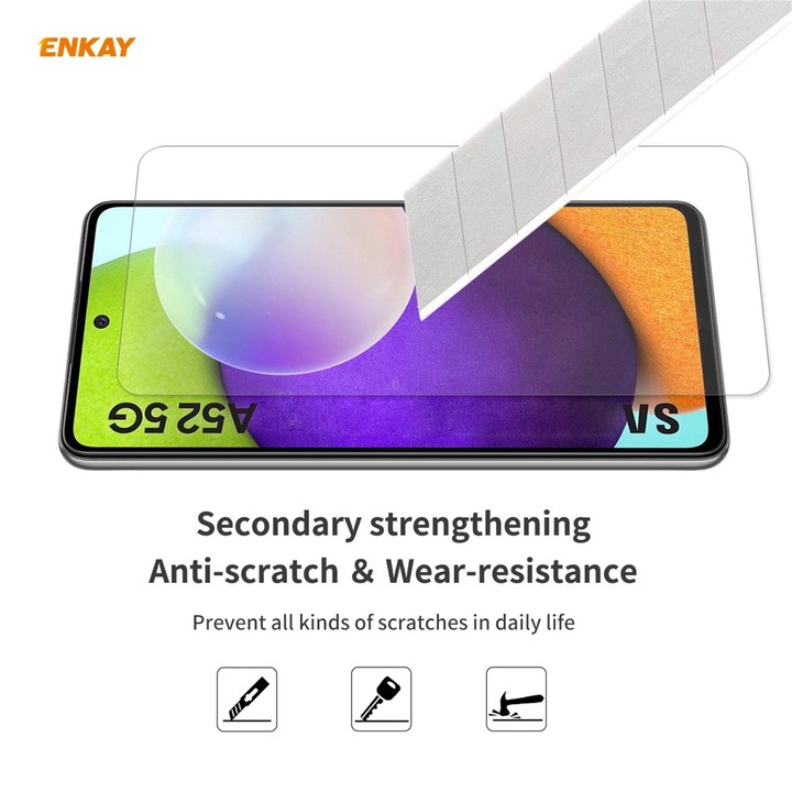 For Samsung Galaxy A52 5G / 4G 5pcs ENKAY Hat-Prince 0.26mm 9H 2.5D Curved Edge Tempered Glass Film