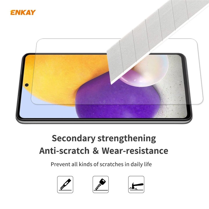 For Samsung Galaxy A72 5G / 4G 5pcs ENKAY Hat-Prince 0.26mm 9H 2.5D Curved Edge Tempered Glass Film