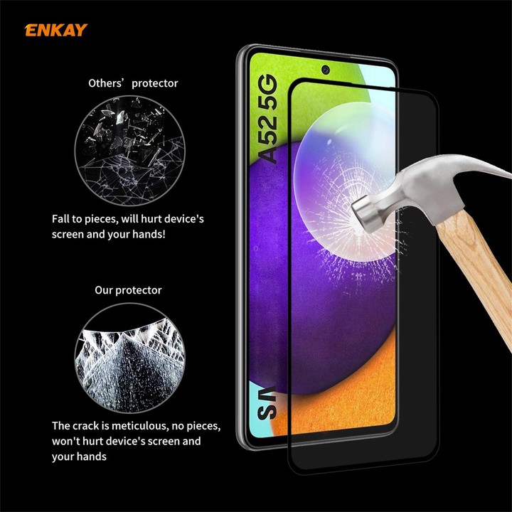For Samsung Galaxy A52 5G / 4G ENKAY Hat-Prince Full Glue 0.26mm 9H 2.5D Tempered Glass Full Coverage Film