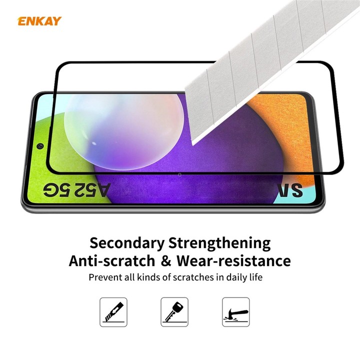 For Samsung Galaxy A52 5G / 4G 5G 10pcs ENKAY Hat-Prince Full Glue 0.26mm 9H 2.5D Tempered Glass Full Coverage Film