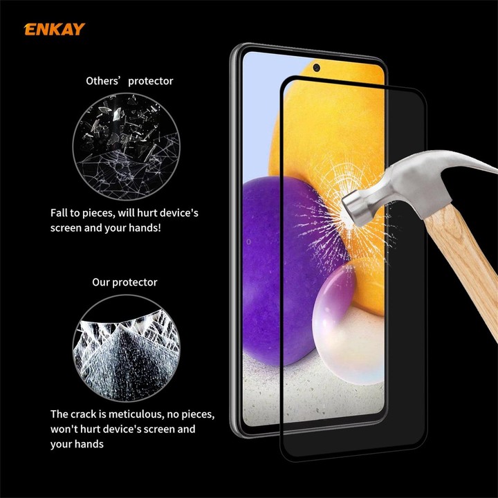 For Samsung Galaxy A72 5G / 4G 10pcs ENKAY Hat-Prince Full Glue 0.26mm 9H 2.5D Tempered Glass Full Coverage Film