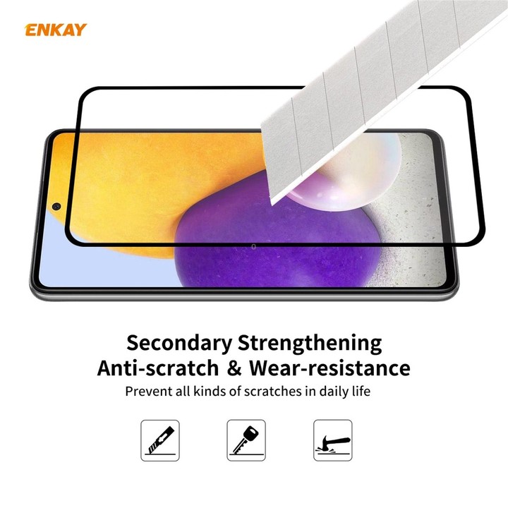 For Samsung Galaxy A72 5G / 4G 10pcs ENKAY Hat-Prince Full Glue 0.26mm 9H 2.5D Tempered Glass Full Coverage Film