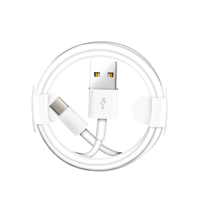 Dual USB Portable Travel Charger + 1 Meter USB to Type-C Data Cable, EU Plug(White)